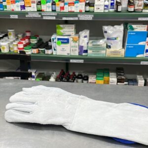 GUANTES CARNAZA ALAMBRERO 16" X PAR.